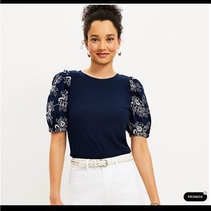 LOFT Petite XS Navy top